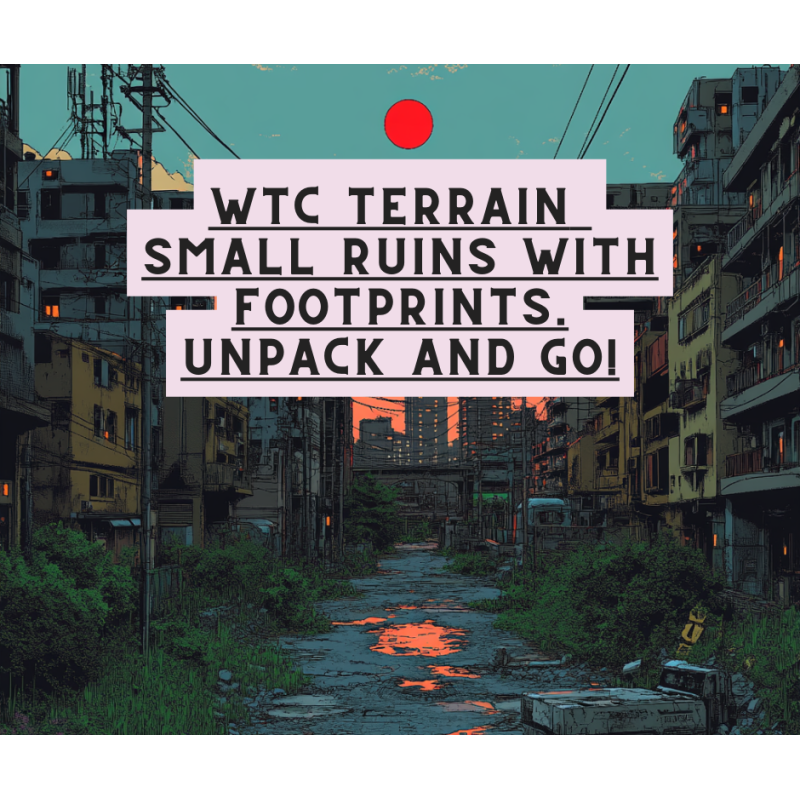 Stolem GrimDark WTC Terrain Small Ruins with Footprint